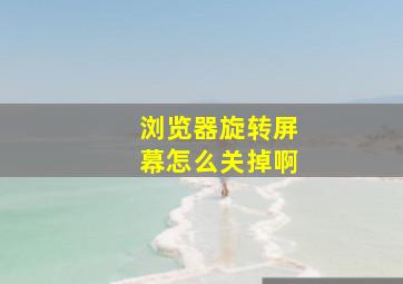 浏览器旋转屏幕怎么关掉啊