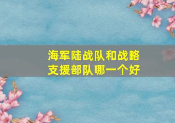 海军陆战队和战略支援部队哪一个好