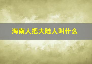 海南人把大陆人叫什么