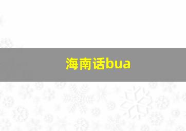 海南话bua