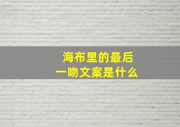 海布里的最后一吻文案是什么