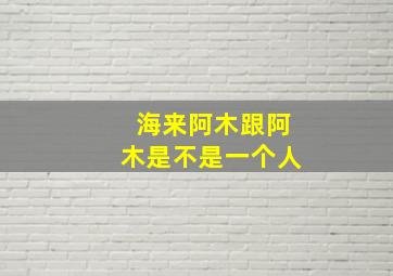 海来阿木跟阿木是不是一个人