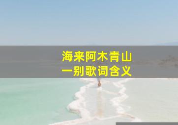 海来阿木青山一别歌词含义