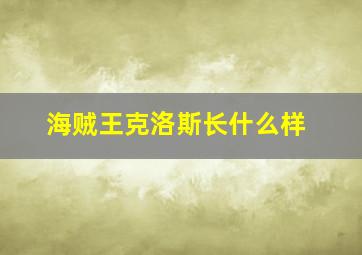 海贼王克洛斯长什么样