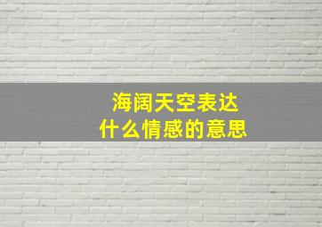 海阔天空表达什么情感的意思