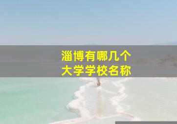 淄博有哪几个大学学校名称