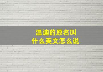 温迪的原名叫什么英文怎么说