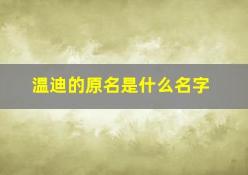 温迪的原名是什么名字