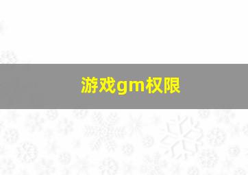 游戏gm权限