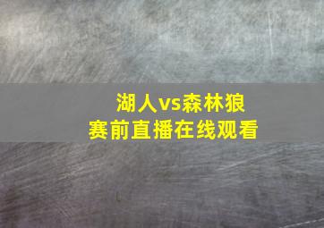 湖人vs森林狼赛前直播在线观看