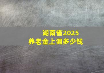 湖南省2025养老金上调多少钱