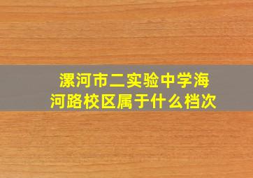 漯河市二实验中学海河路校区属于什么档次