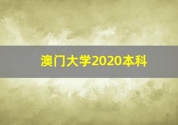 澳门大学2020本科