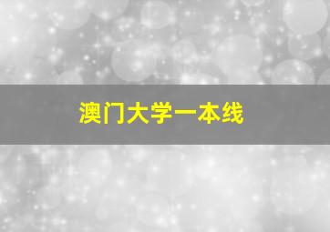 澳门大学一本线