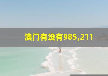 澳门有没有985,211