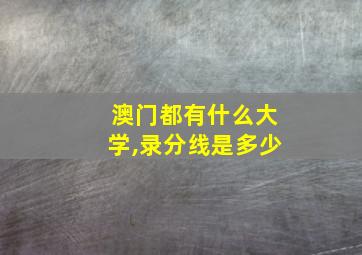 澳门都有什么大学,录分线是多少