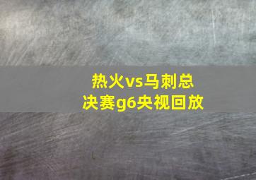 热火vs马刺总决赛g6央视回放