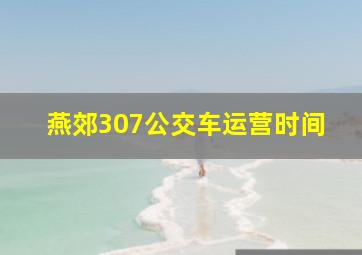 燕郊307公交车运营时间