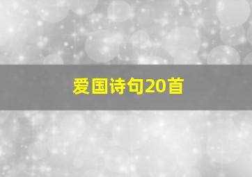 爱国诗句20首