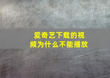 爱奇艺下载的视频为什么不能播放