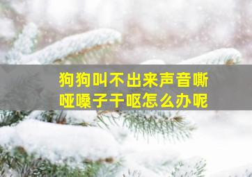 狗狗叫不出来声音嘶哑嗓子干呕怎么办呢