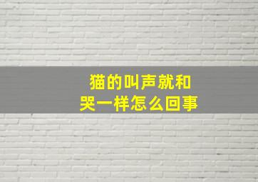 猫的叫声就和哭一样怎么回事