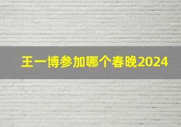 王一博参加哪个春晚2024