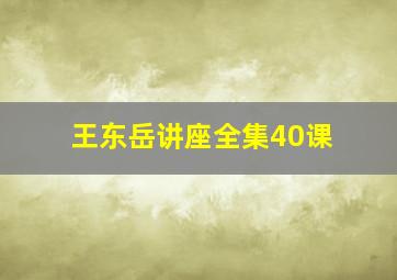 王东岳讲座全集40课