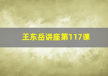 王东岳讲座第117课