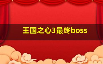 王国之心3最终boss