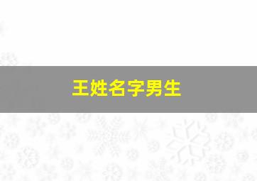 王姓名字男生