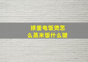 球釜电饭煲怎么蒸米饭什么键