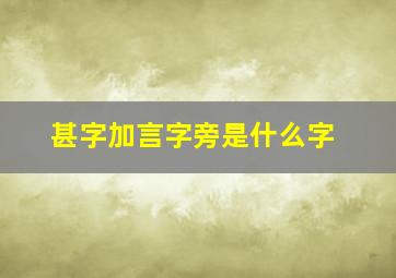 甚字加言字旁是什么字