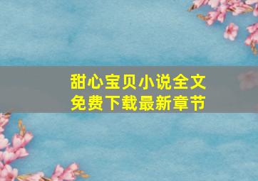 甜心宝贝小说全文免费下载最新章节