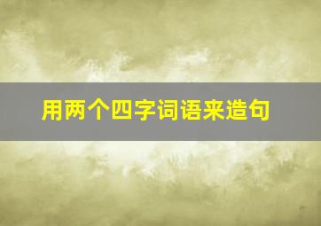 用两个四字词语来造句