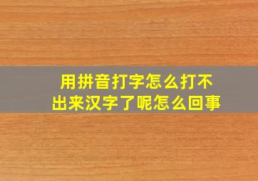 用拼音打字怎么打不出来汉字了呢怎么回事