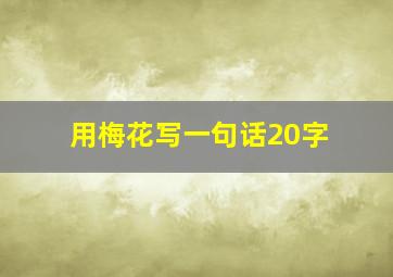 用梅花写一句话20字