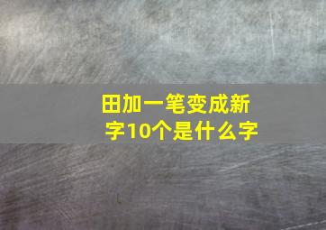 田加一笔变成新字10个是什么字