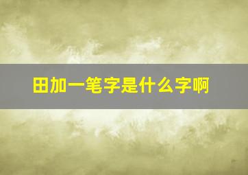 田加一笔字是什么字啊