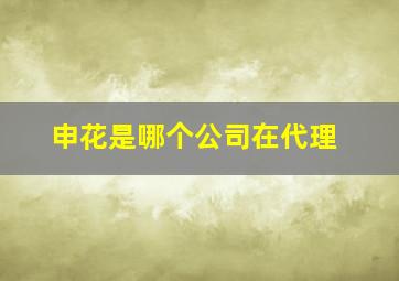 申花是哪个公司在代理