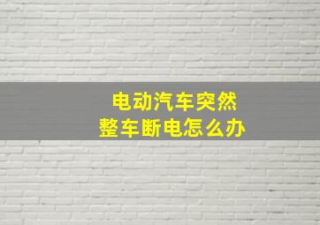 电动汽车突然整车断电怎么办