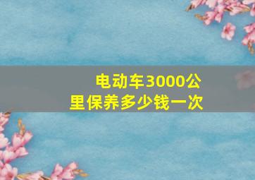 电动车3000公里保养多少钱一次