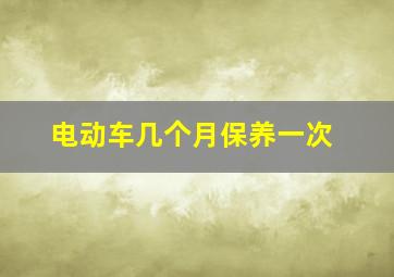 电动车几个月保养一次