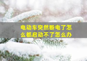 电动车突然断电了怎么都启动不了怎么办