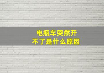 电瓶车突然开不了是什么原因