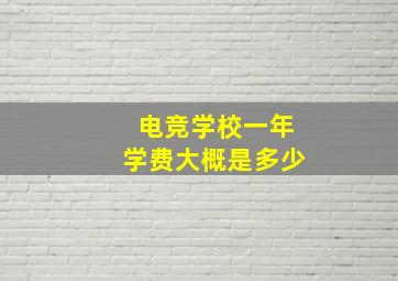 电竞学校一年学费大概是多少