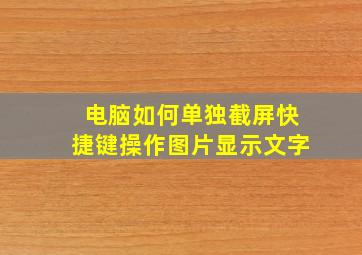 电脑如何单独截屏快捷键操作图片显示文字