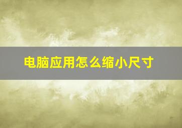 电脑应用怎么缩小尺寸