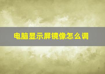 电脑显示屏镜像怎么调