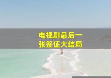 电视剧最后一张签证大结局